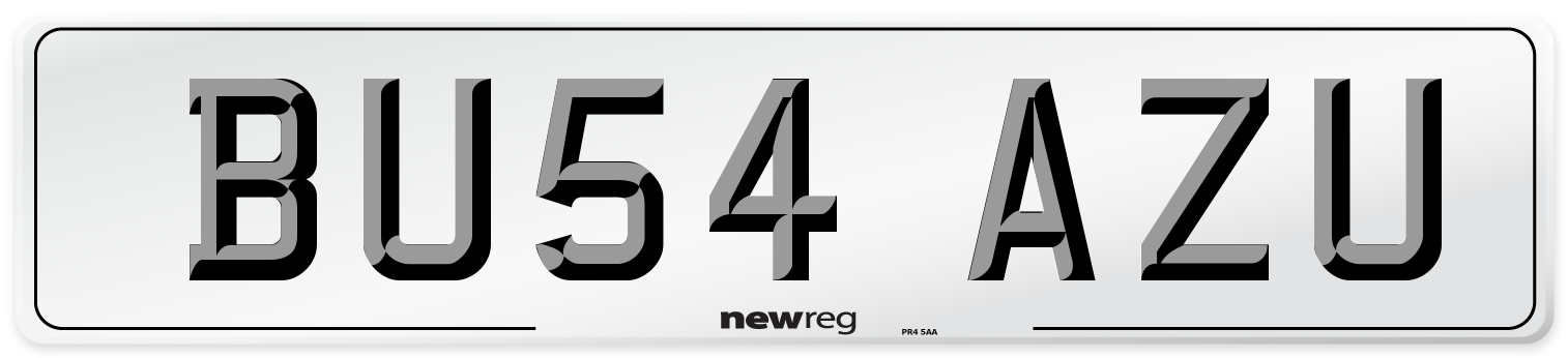 BU54 AZU Number Plate from New Reg